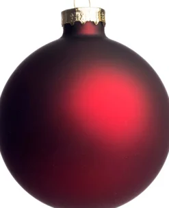 Kerstbal glas donkerrood D 7 cm 8 stuks