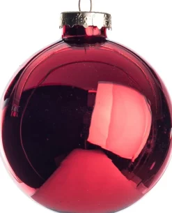 Kerstbal glas kerstrood D 7 cm 8 stuks