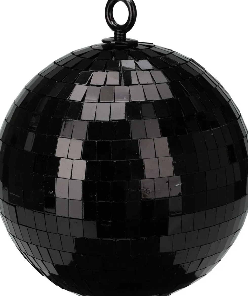 Kerstbal zwart discobal D 8 cm