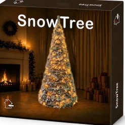 Kerstboom Pop-Up groen besneeuwd met 250 lampjes warm wit D 75 H 180 cm