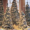 Kerstboom Pop-Up groen besneeuwd met 400 lampjes warm wit D 75 H 240 cm