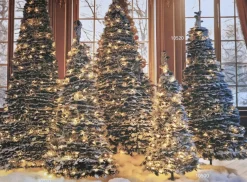 Kerstboom Pop-Up groen besneeuwd met 400 lampjes warm wit D 75 H 240 cm