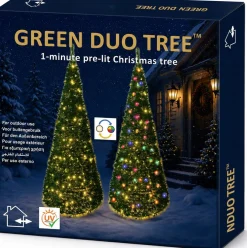 Kerstboom Pop-Up voor buiten groen met 150 lampjes gekleurd D 40 H 120 cm
