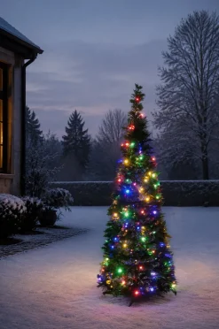Kerstboom Pop-Up voor buiten groen met 200 lampjes gekleurd D 50 H 150 cm