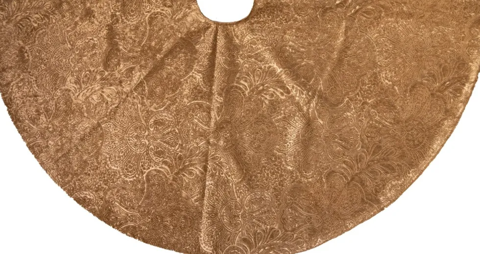Kerstboomrok barok fluweel goud D 120 cm