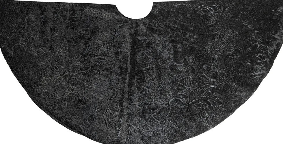 Kerstboomrok barok fluweel zwart D 120 cm