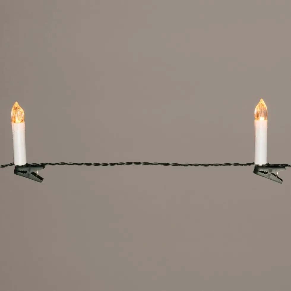 Kerstboomverlichting kaars met 50 lampjes warm white 12,5 m