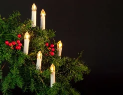 Kerstboomverlichting kaars 7,5 m met 30 lampjes warm white