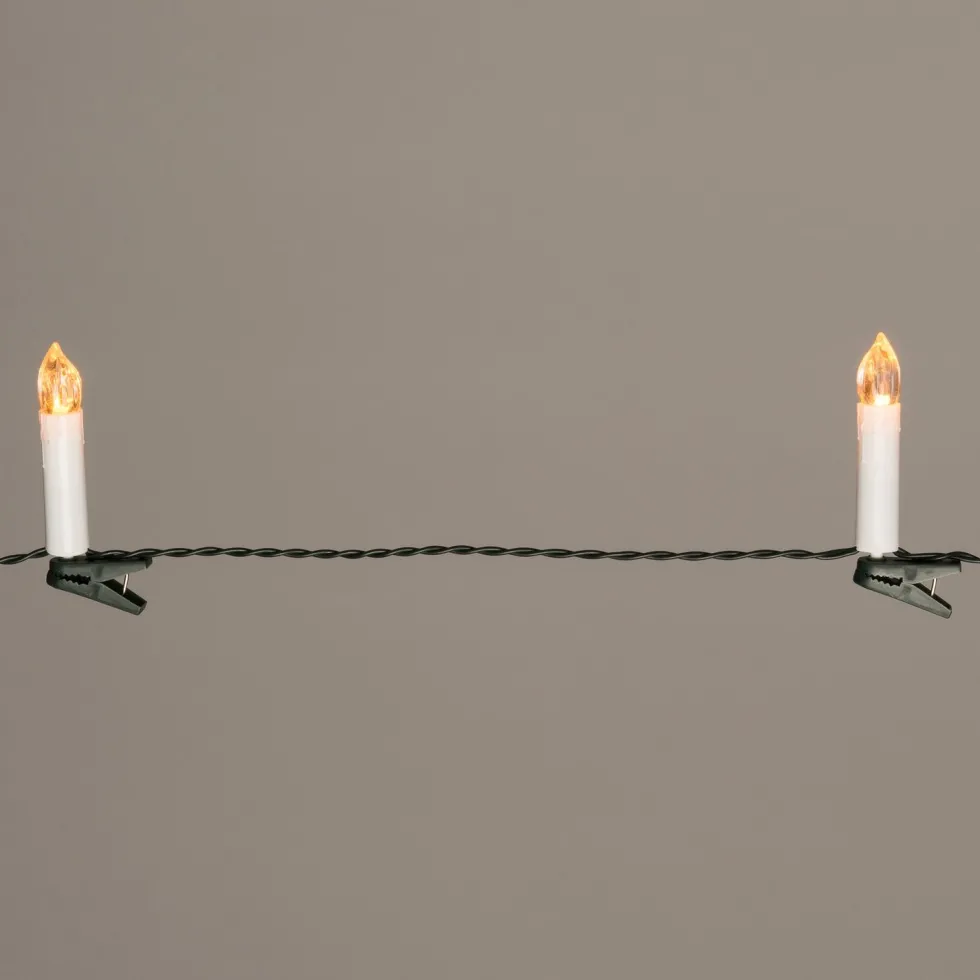 Kerstboomverlichting kaars met 16 LED lampjes warm white 4 m