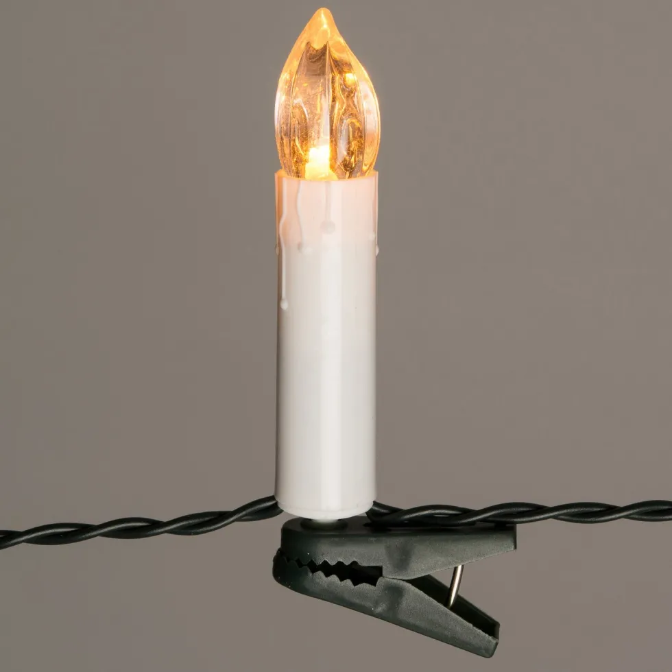 Kerstboomverlichting kaars met 16 LED lampjes warm white 4 m
