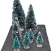 Kerstdorpminiatuur kerstbomen set 8-delig