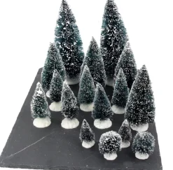 Kerstdorpminiatuur Mini kerstboompjes 16 stuks