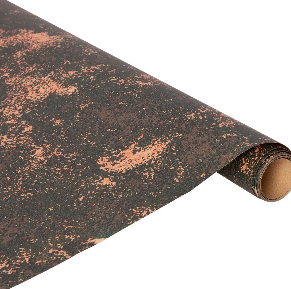Kerstdorp ondergrond grottenpapier rood / bruin 60 x 200 cm