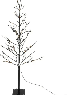 Kerstfiguur boom zwart met verlichting D 40 H 120 cm