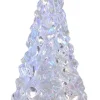Kerstfiguur decoratieboom ster met LED lampjes gekleurd licht D 10 H 21 cm