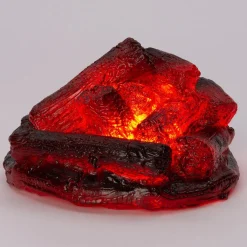 Kerstfiguur kampvuur voor buiten met rood licht D 20 H 12 cm