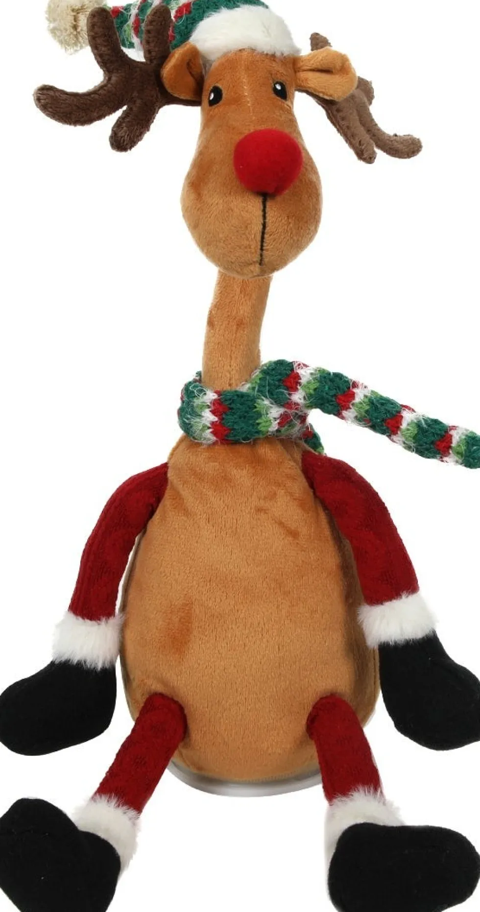 Kerstfiguur rendier bewegend bruin / rood 25 x 20 x 50 cm