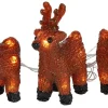 Kerstfiguur rendier bruin met verlichting 11 x 5,5 x 13 cm 3 stuks