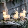 Kerstfiguur rendieren met 12 LED lampjes warm wit H 17 cm