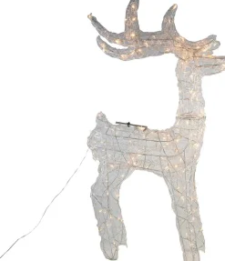 Kerstfiguur rendier met 160 LED lampjes warm wit H 115 cm
