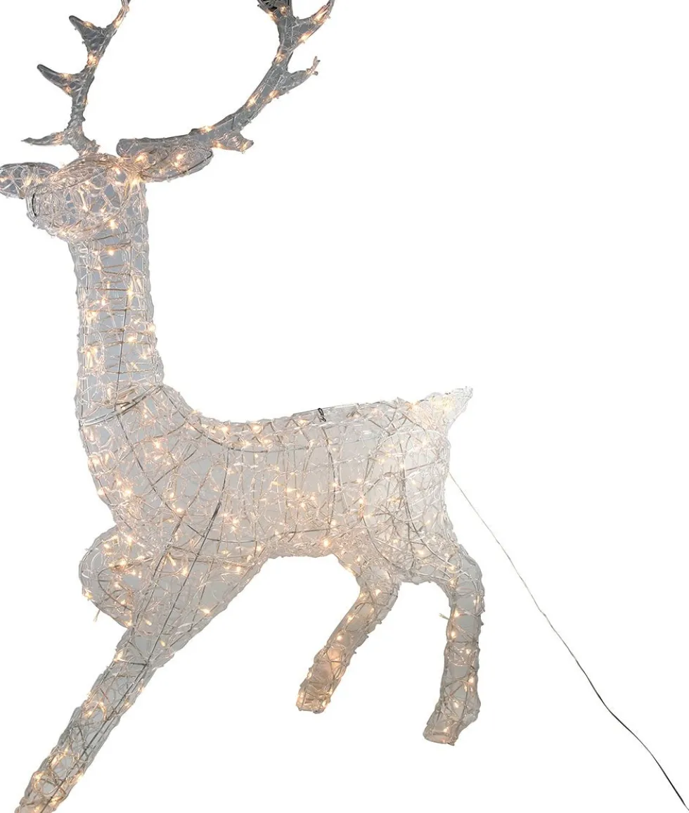 Kerstfiguur rendier met 300 LED lampjes warm wit H 140 cm