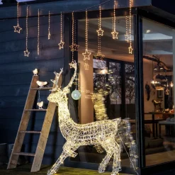 Kerstfiguur rendier met 300 LED lampjes warm wit H 140 cm