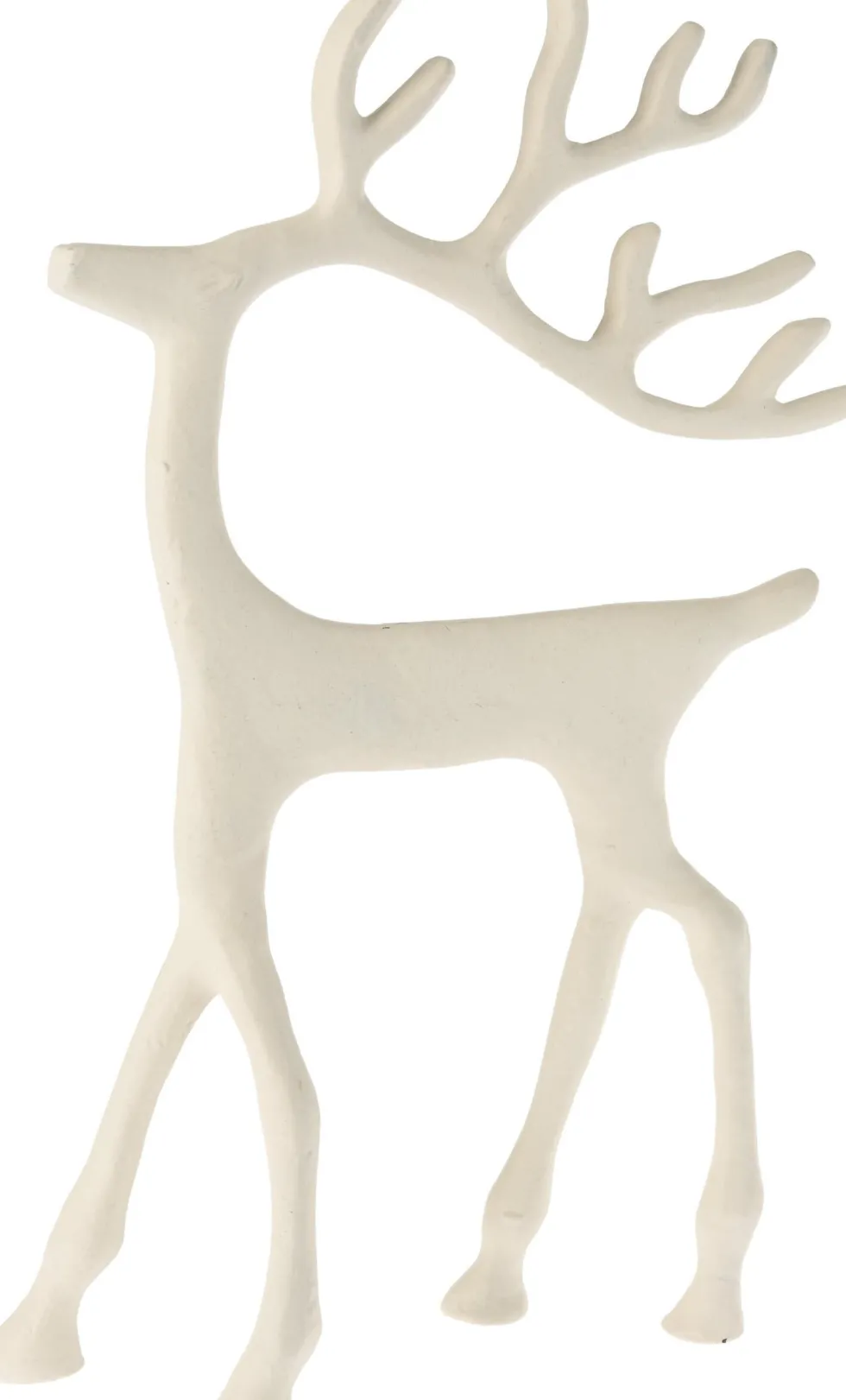 Kerstfiguur rendier wit 20 x 6 x 31 cm