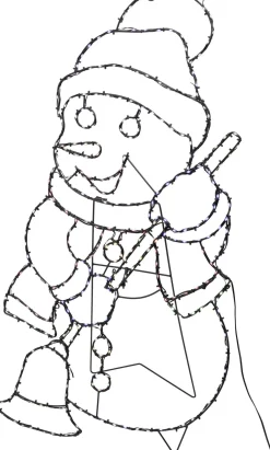 Kerstfiguur sneeuwpop zwart met verlichting 50 x 4,3 x 91 cm