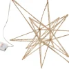 Kerstfiguur ster goud met 40 LED lampjes warm wit D 36 cm