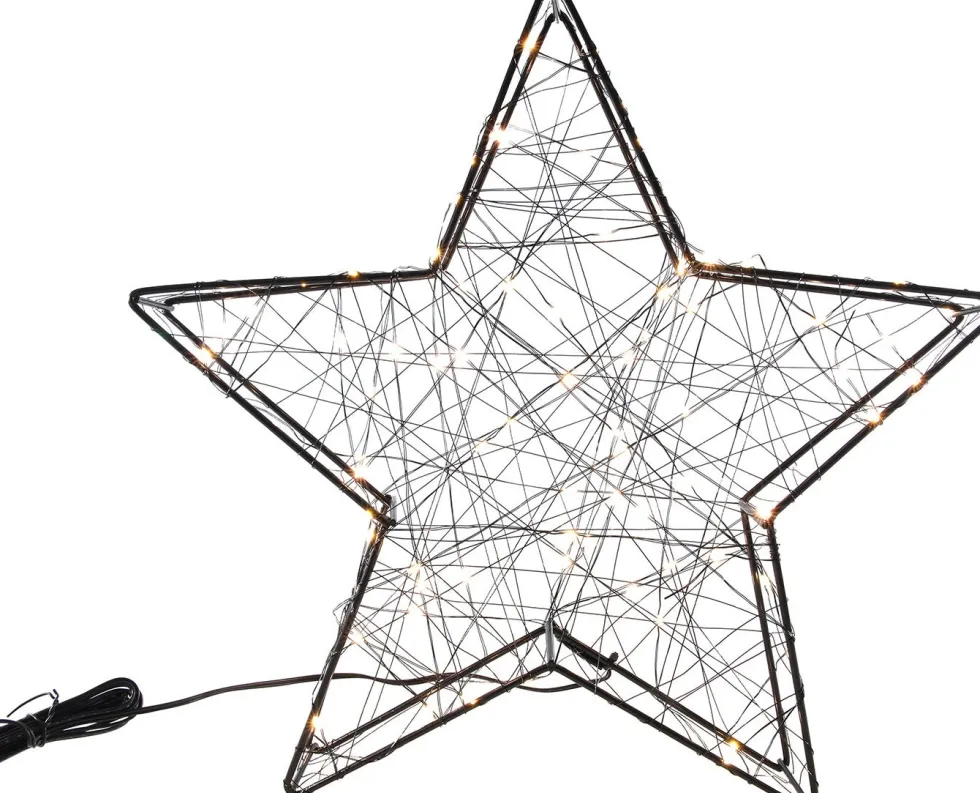 Kerstfiguur ster met 80 LED lampjes warm wit D 38 cm