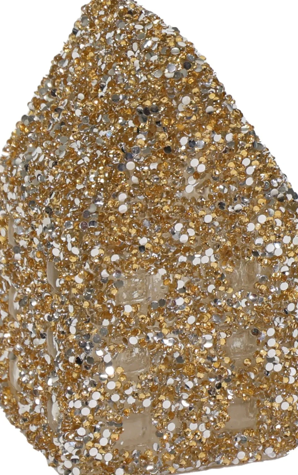 Kerstfiguur Strass Huis goud 8,5 x 8,5 x 15,5 cm