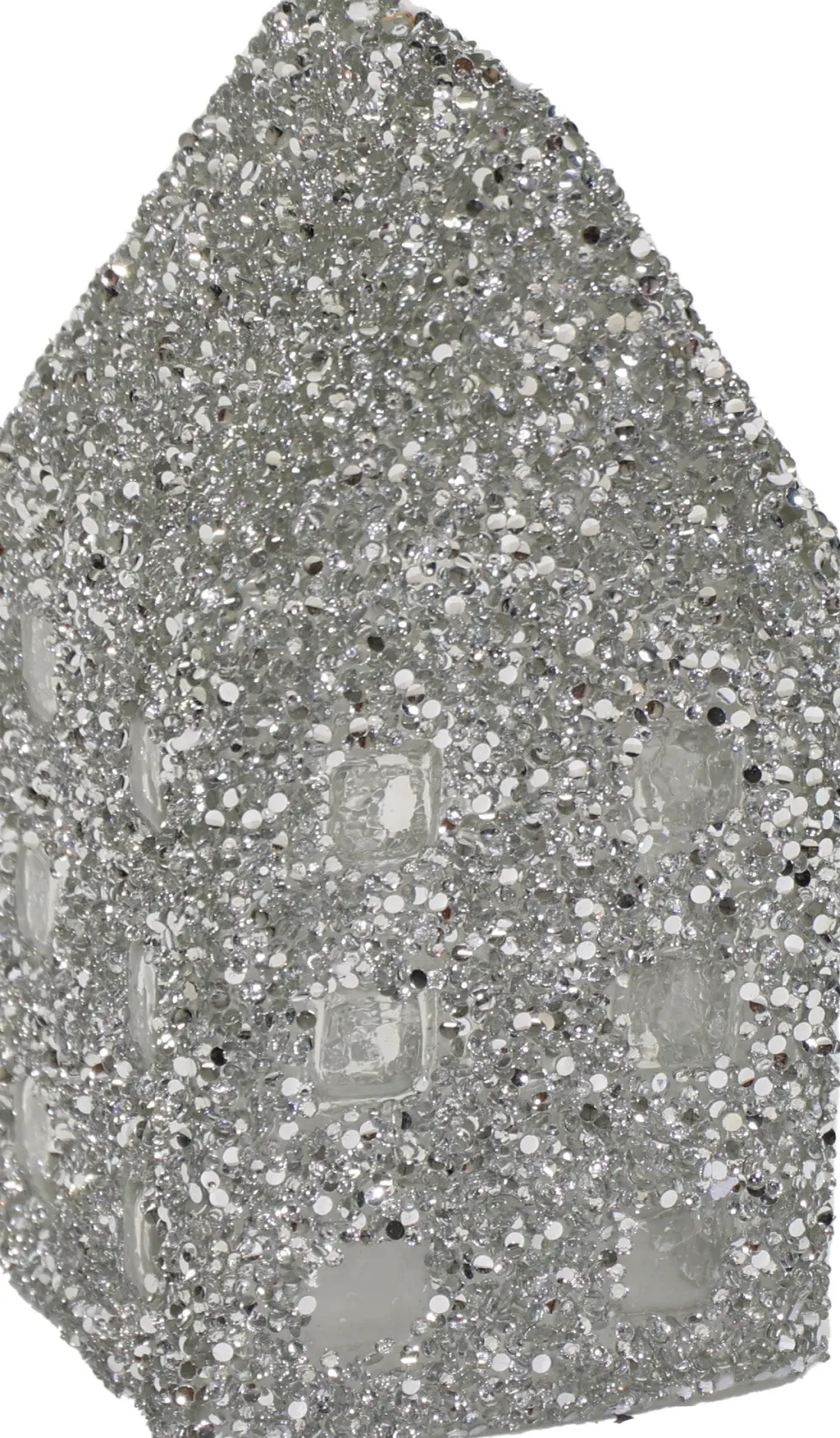 Kerstfiguur Strass Huis zilver 10,5 x 10,5 x 20 cm