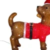 Kerstfiguur teckel bruin / rood met verlichting 45 x 15 x 36 cm