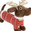 Kerstfiguur teckel bruin / rood 32 x 22 x 25 cm
