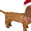 Kerstfiguur tekkel bruin met verlichting 45 x 17,5 x 77 cm