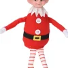 Kerstfiguur The Christmas Elf rood / wit 17,5 x 10 x 35 cm