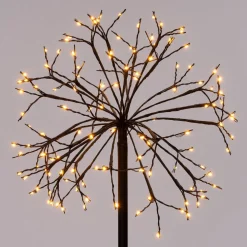 Kerstfiguur vuurwerk met 120 LED lampjes goud / flash H 45 cm