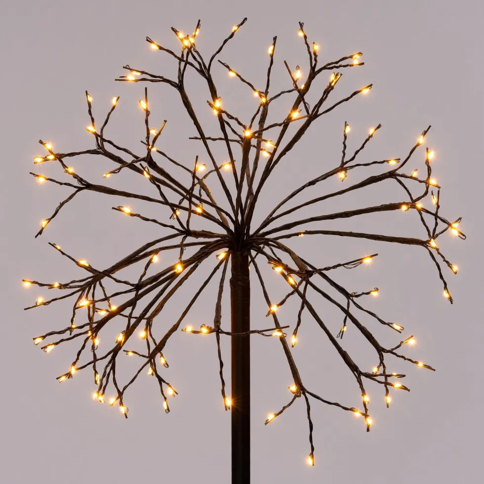 Kerstfiguur vuurwerk met 120 LED lampjes goud / flash H 45 cm