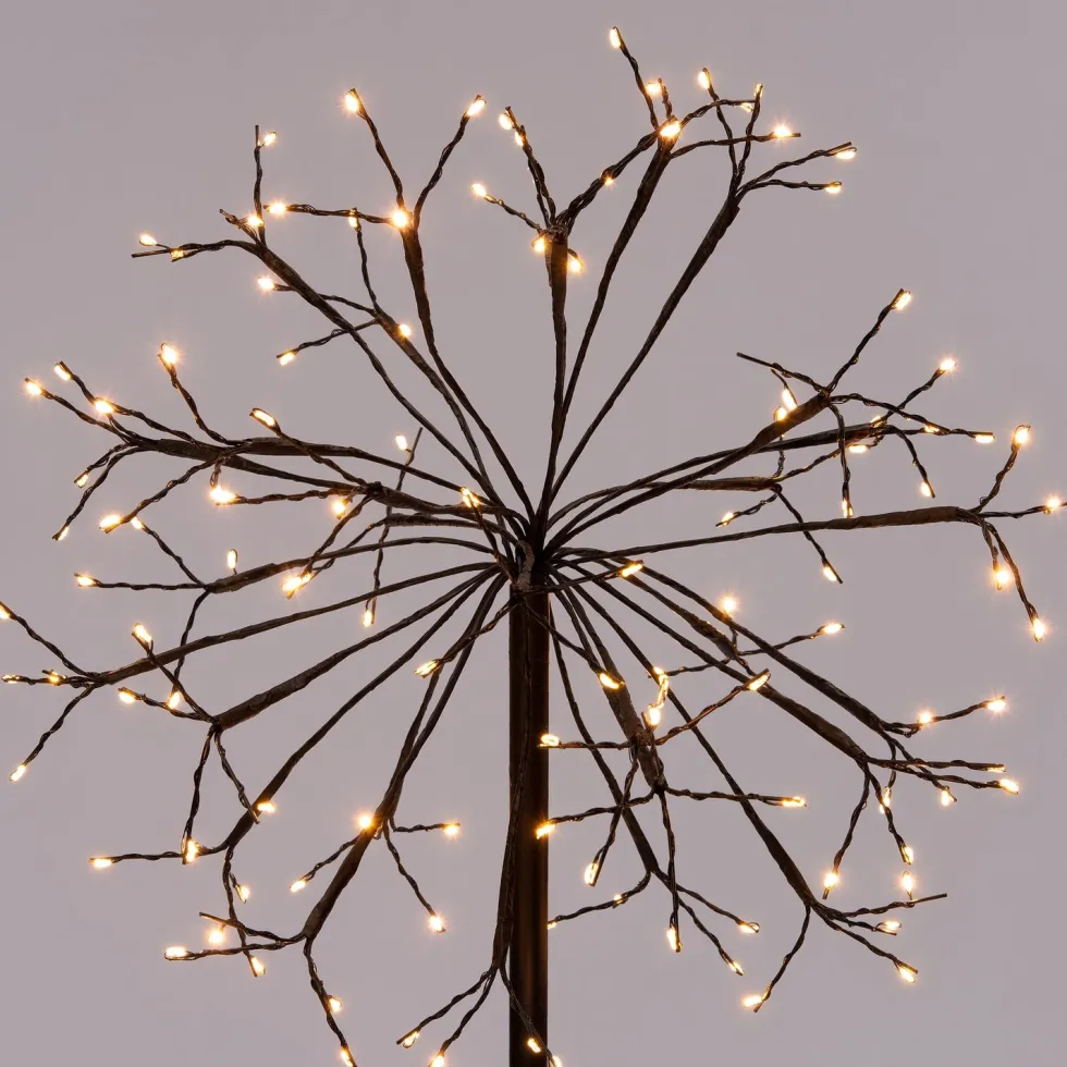 Kerstfiguur vuurwerk met 120 LED lampjes warm wit / flash H 45 cm