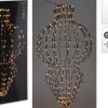 Kersthanger lantaarn zwart met verlichting 41 x 6 x 76 cm
