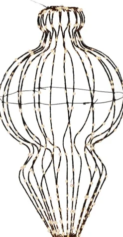 Kersthanger lantaarn zwart met verlichting 41 x 6 x 76 cm