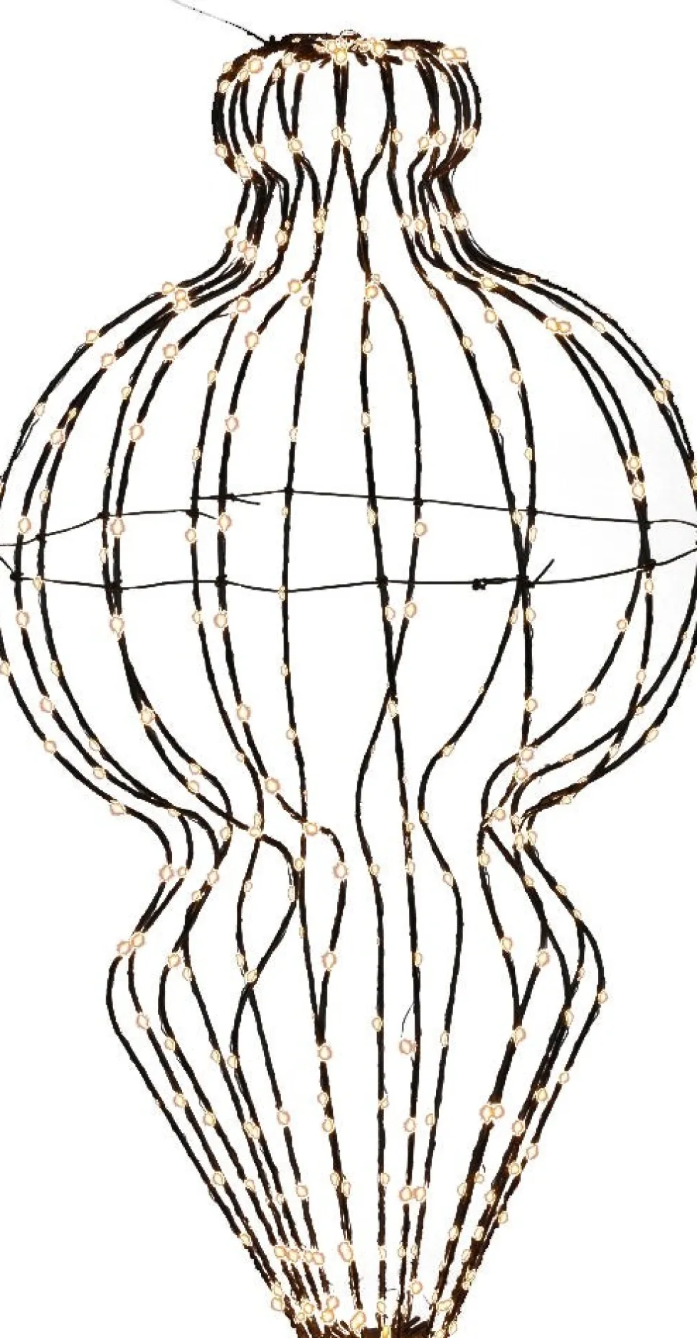 Kersthanger lantaarn zwart met verlichting 41 x 6 x 76 cm