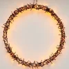 Kersthanger ring zwart met verlichting D 60 cm