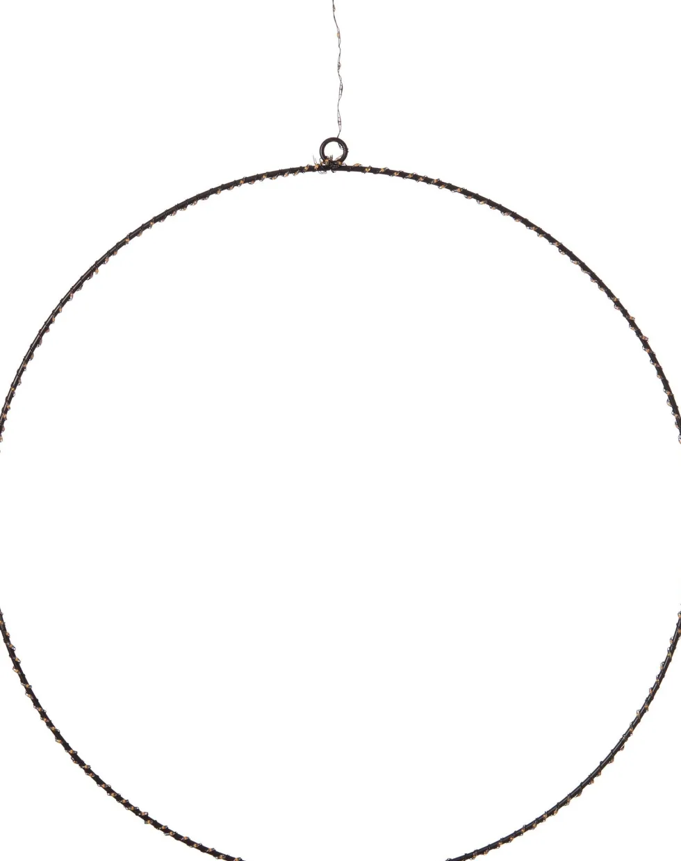 Kersthanger rond zwart met 200 LED lampjes warm wit D 37 cm