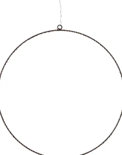 Kersthanger rond zwart met 150 LED lampjes warm wit D 27 cm
