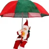 Kersthanger Santabrella kerstman met verlichting D 50 H 60 cm