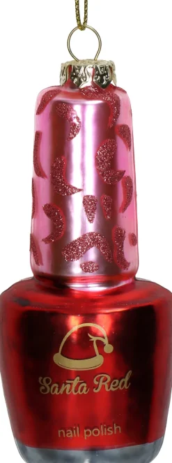 Kerst ornament Amy nagellak rood 5,1 x 3,2 x 10,2 cm