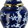Kerst ornament Astonne blauw / wit takken D 5 H 7 cm