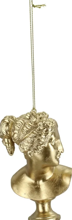 Kerst ornament buste Poly goud 6,7 x 5,5 x 10,5 cm