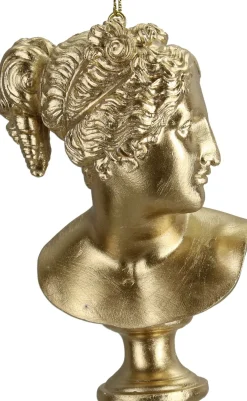 Kerst ornament buste Poly goud 6,7 x 5,5 x 10,5 cm